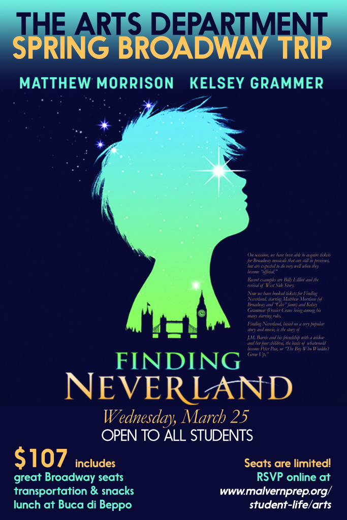 Students to attend Finding Neverland on Broadway