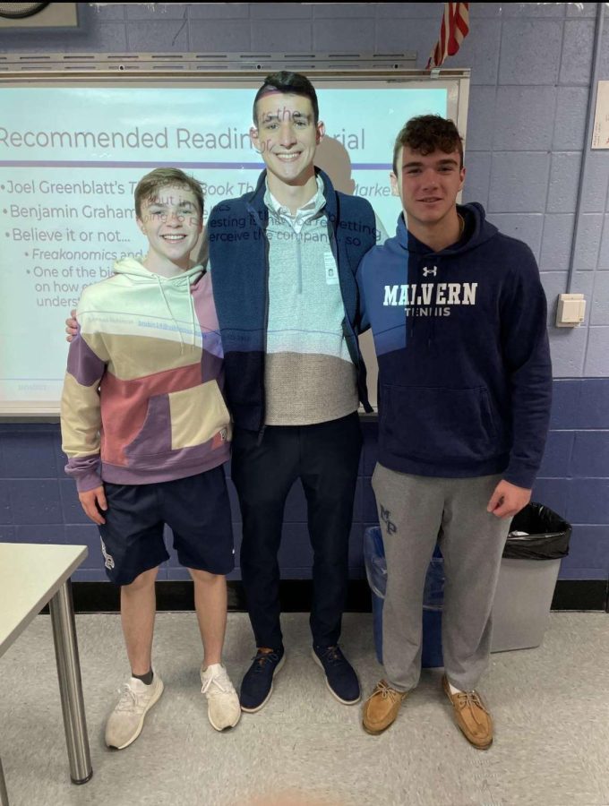 Student Managed fund member Cade Heppleman (Left), James Buysse (Right), with speaker Brennan Robinson from Villanova (Middle) 